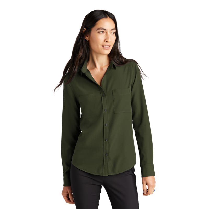 MERCER+METTLE Women's Stretch Crepe Long Sleeve Camp 21