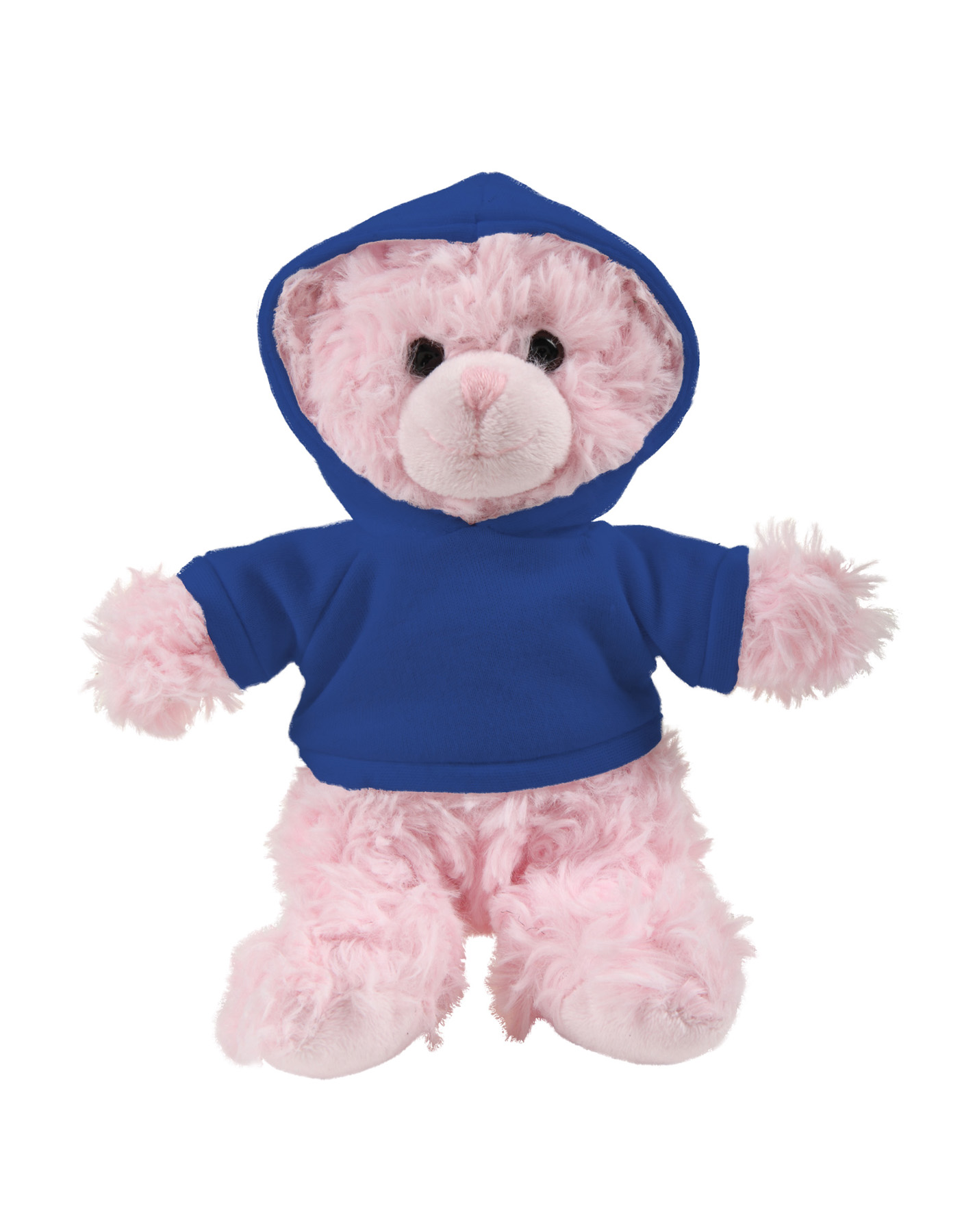 soft plush  Pink Curly Sitting Bear with hoodie 18