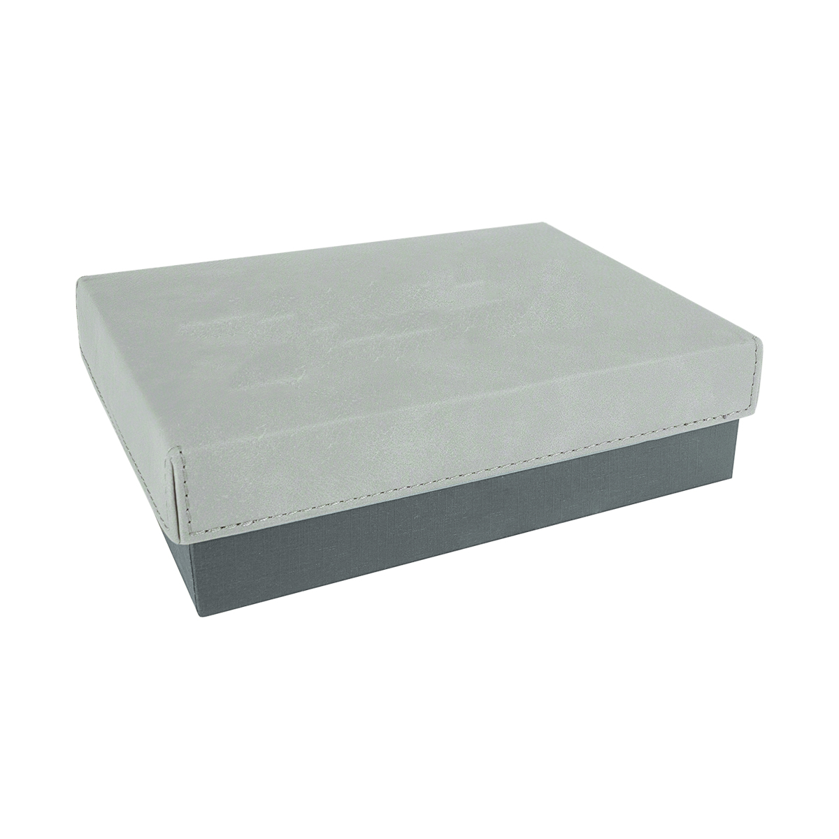 7 3/8" x 5 3/4" Gray Leatherette Gift Box 3