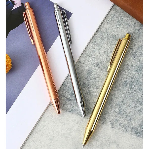 Promotional Gold Glossy Stainless Steel Ballpoint Pen 4