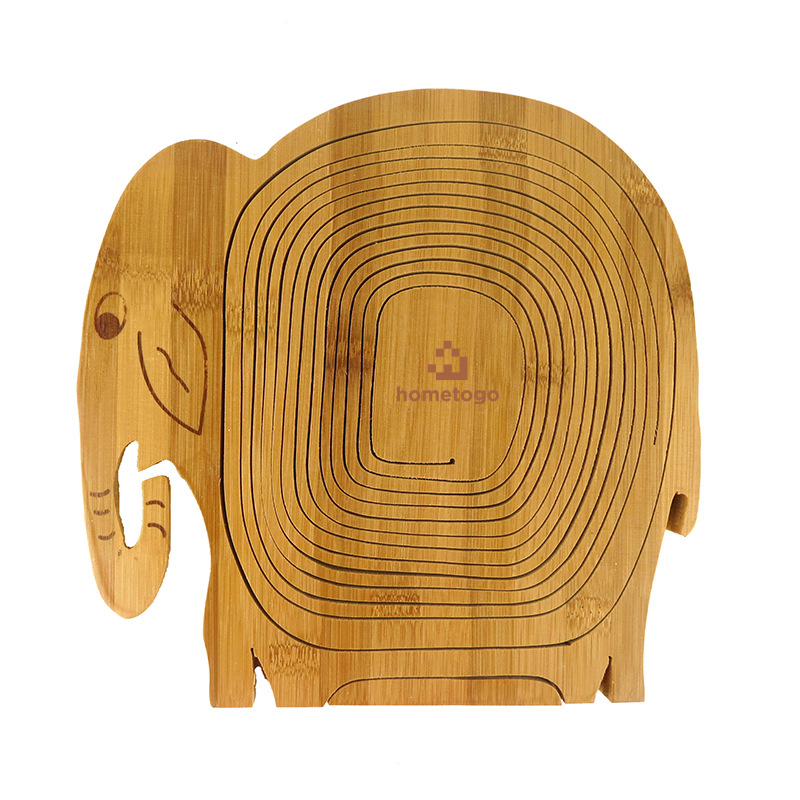 Foldable Bamboo Elephant Fruit Basket 4