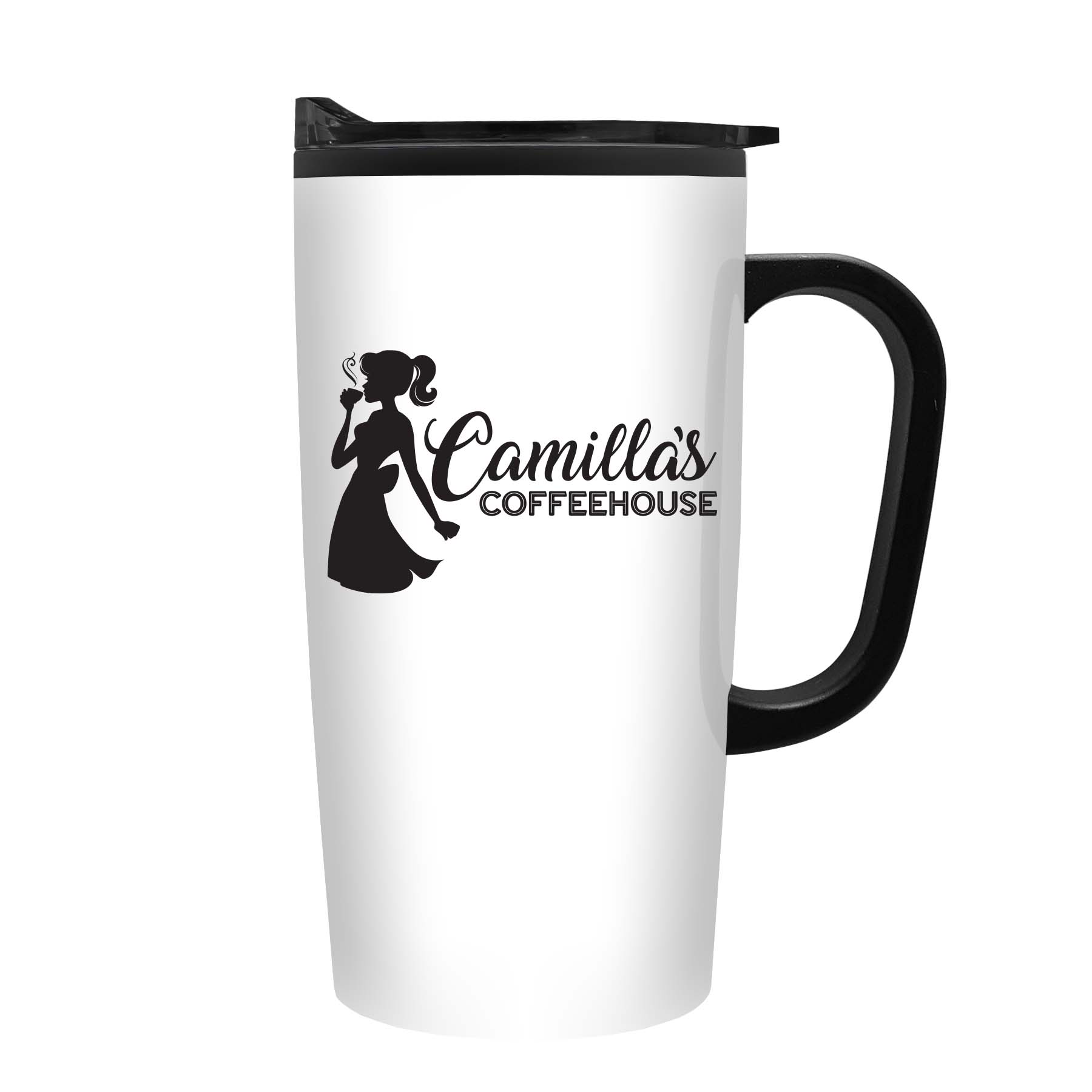 The General - 18 oz. Stainless Steel Straight Wall Tumbler with Polypropylene Liner and Handle 3