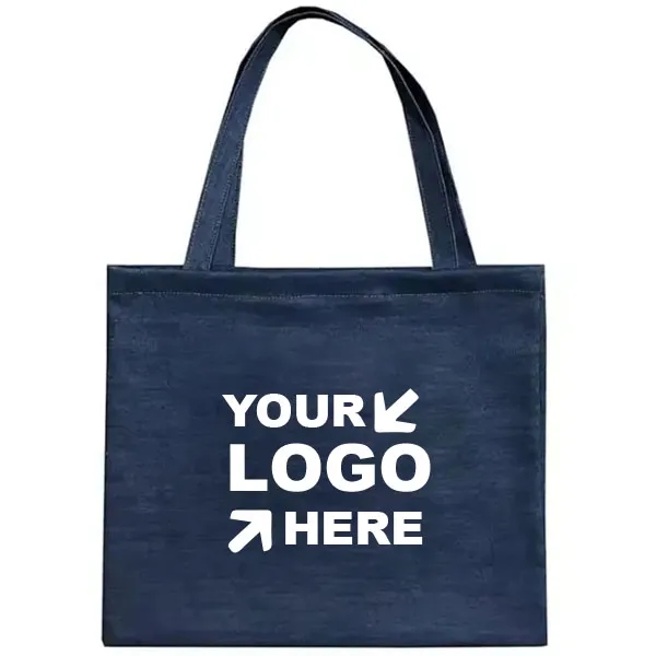 Custom Denim Shopping Tote Bag, custom tote bag with logo imprint 2