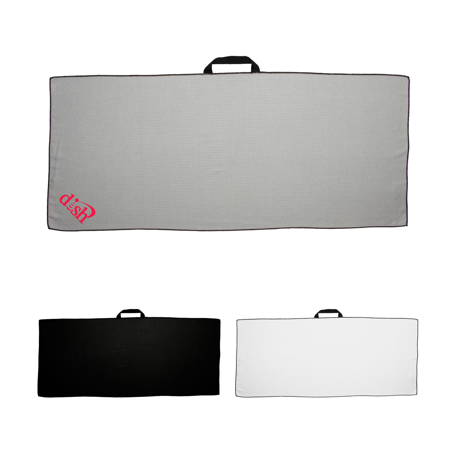 17" X 40" Waffle Caddy Golf Towel with Black Loop 2