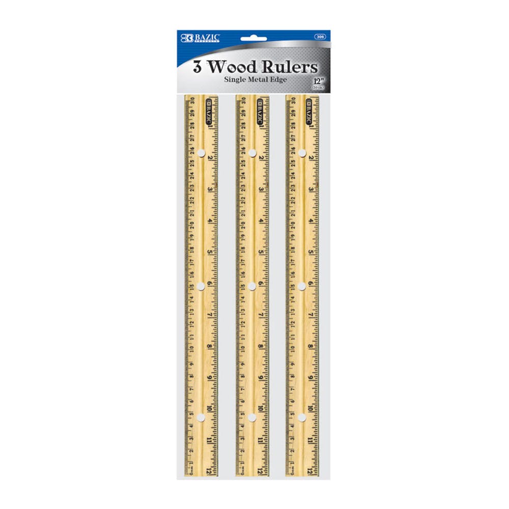 Wooden Rulers - 3 Pack 12" 2