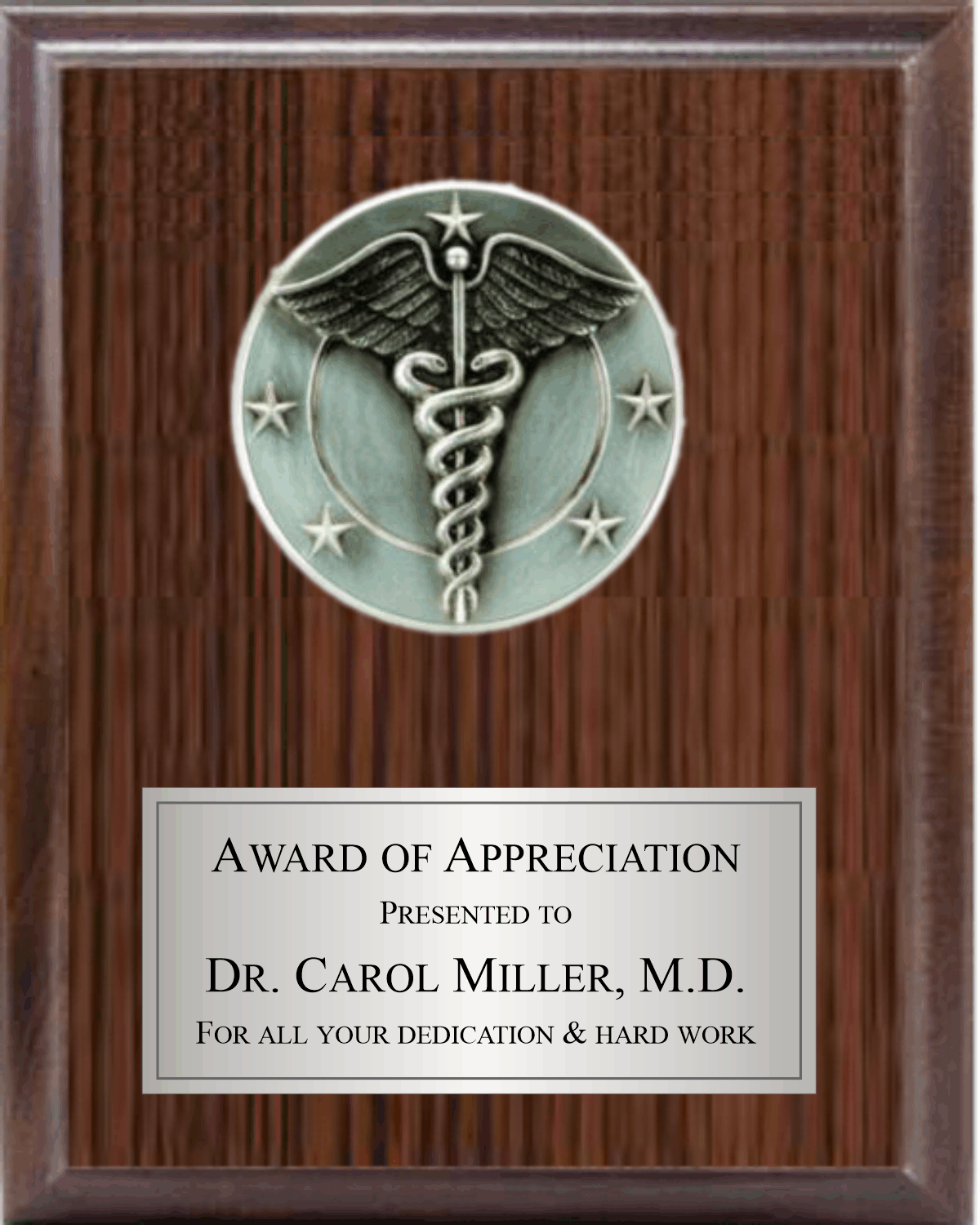 5" Caduceus On Plaque 3