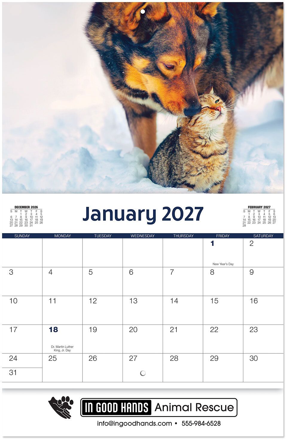 FURRY FRIENDS STAPLED WALL CALENDAR 11