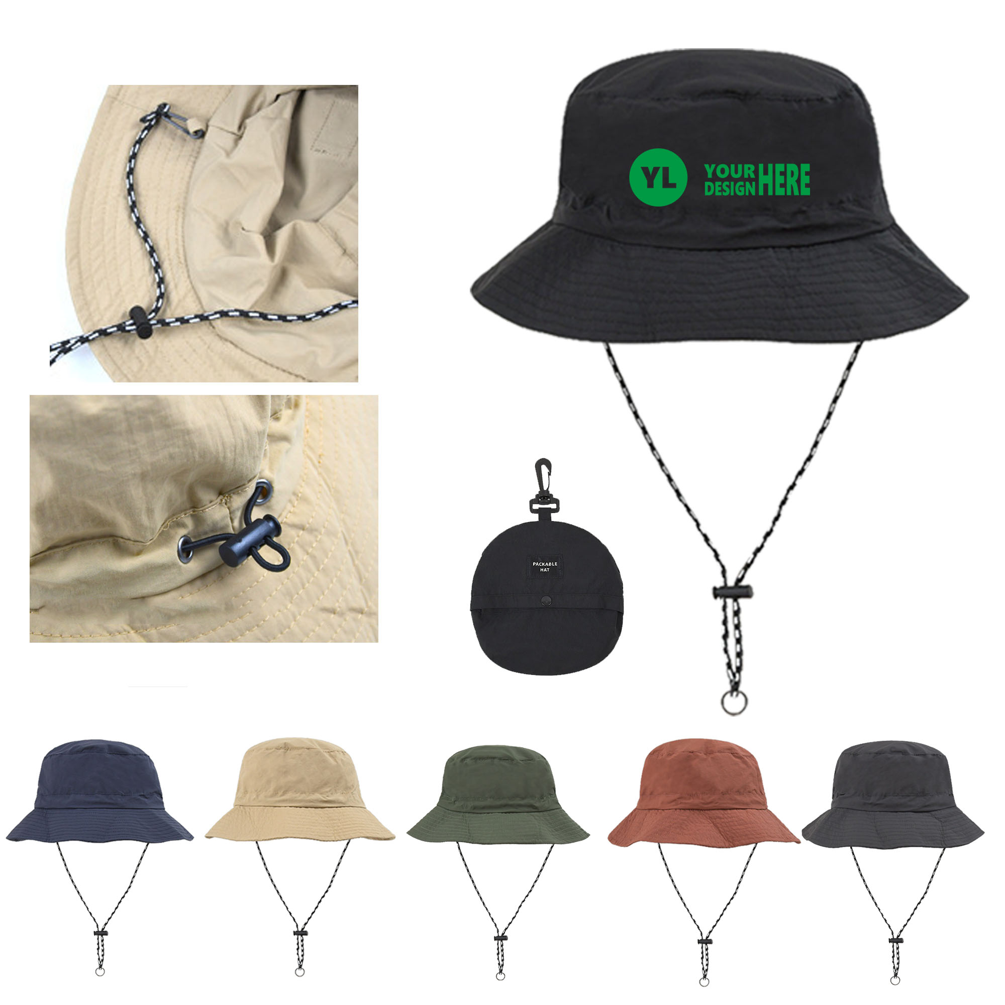 Camping Quick Dry Bucket Hat Customizable Logo 2