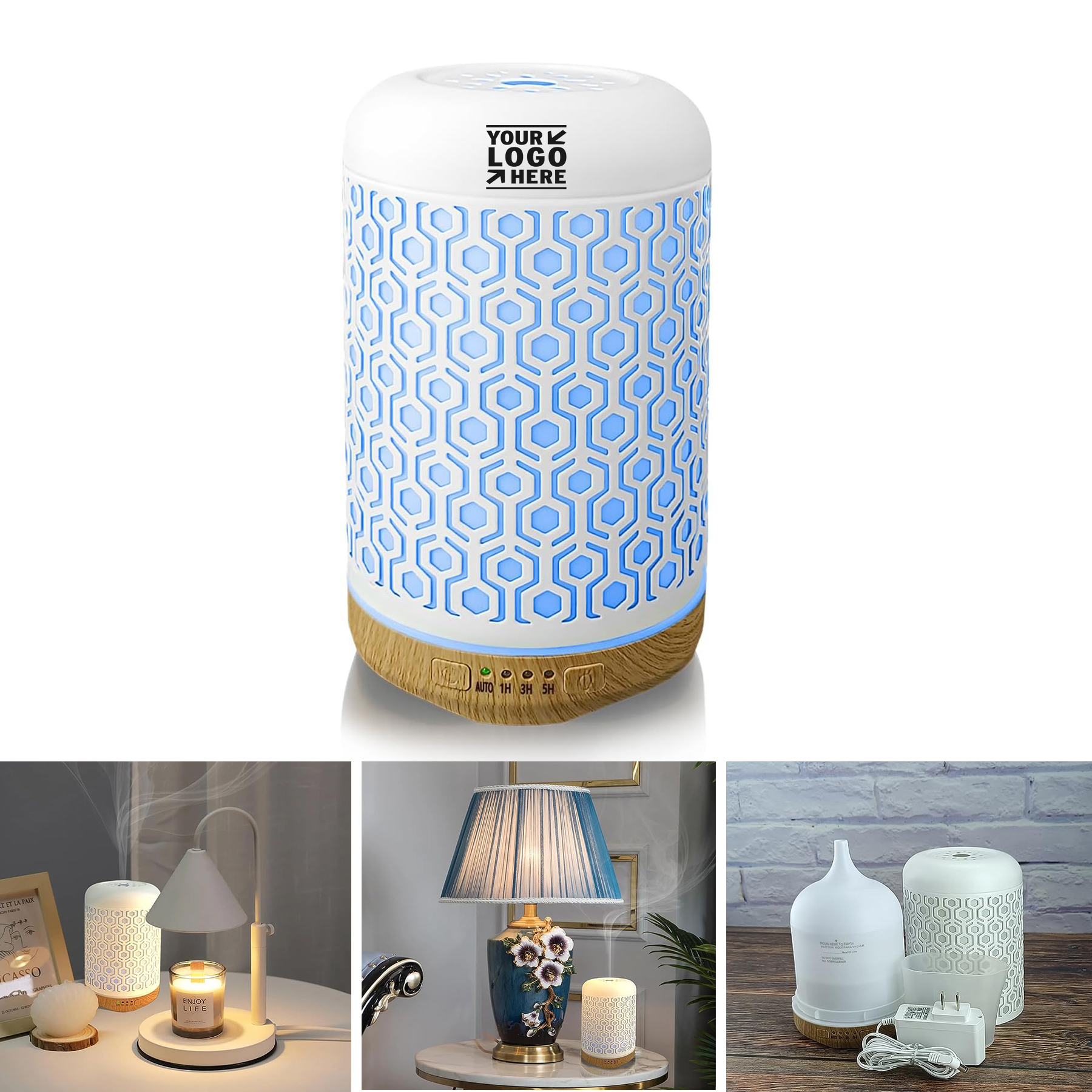 4 Timers Mode 250ml BPA-Free Waterless Ultrasonic Humidifier Aromatherapy Essential Oil Diffuser    1