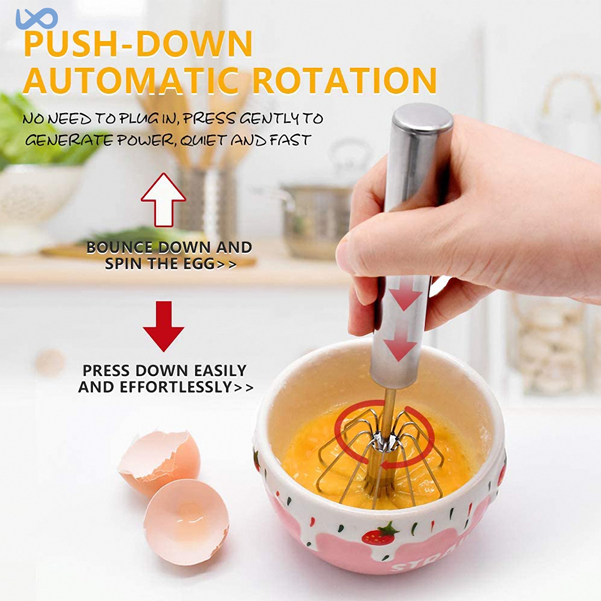 10" Stainless Steel Electric Hand Mixer 3