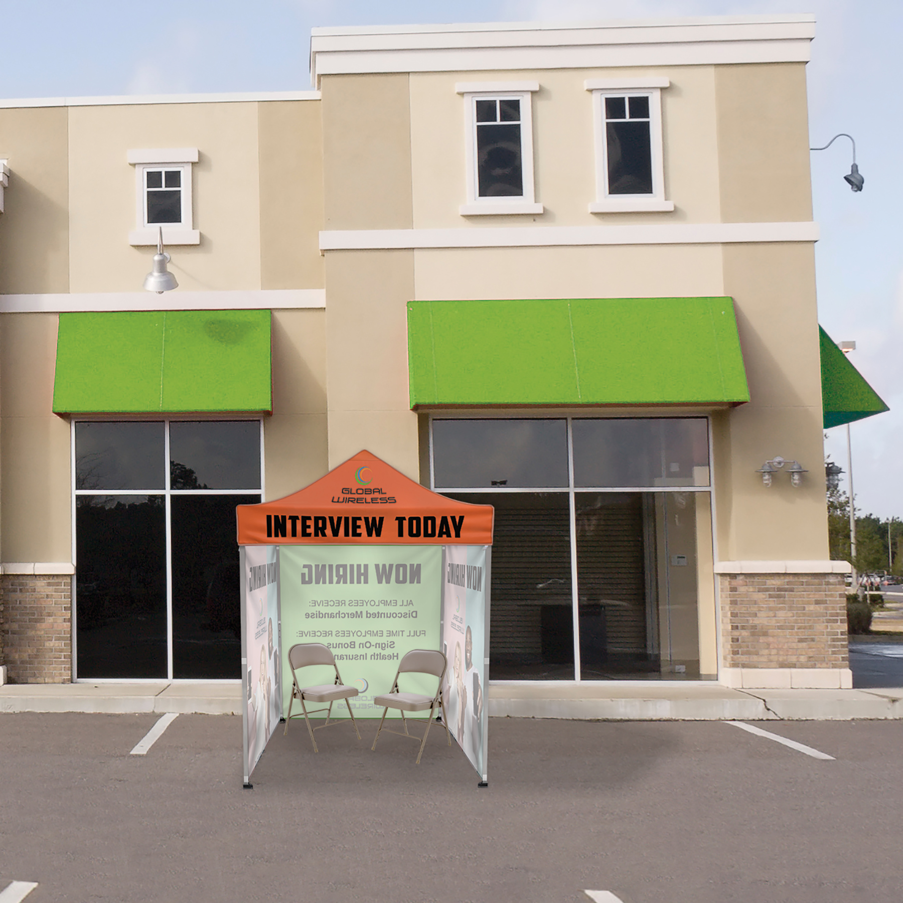 6.5' Square Canopy Tent with 3 Full Single Sided Walls 11