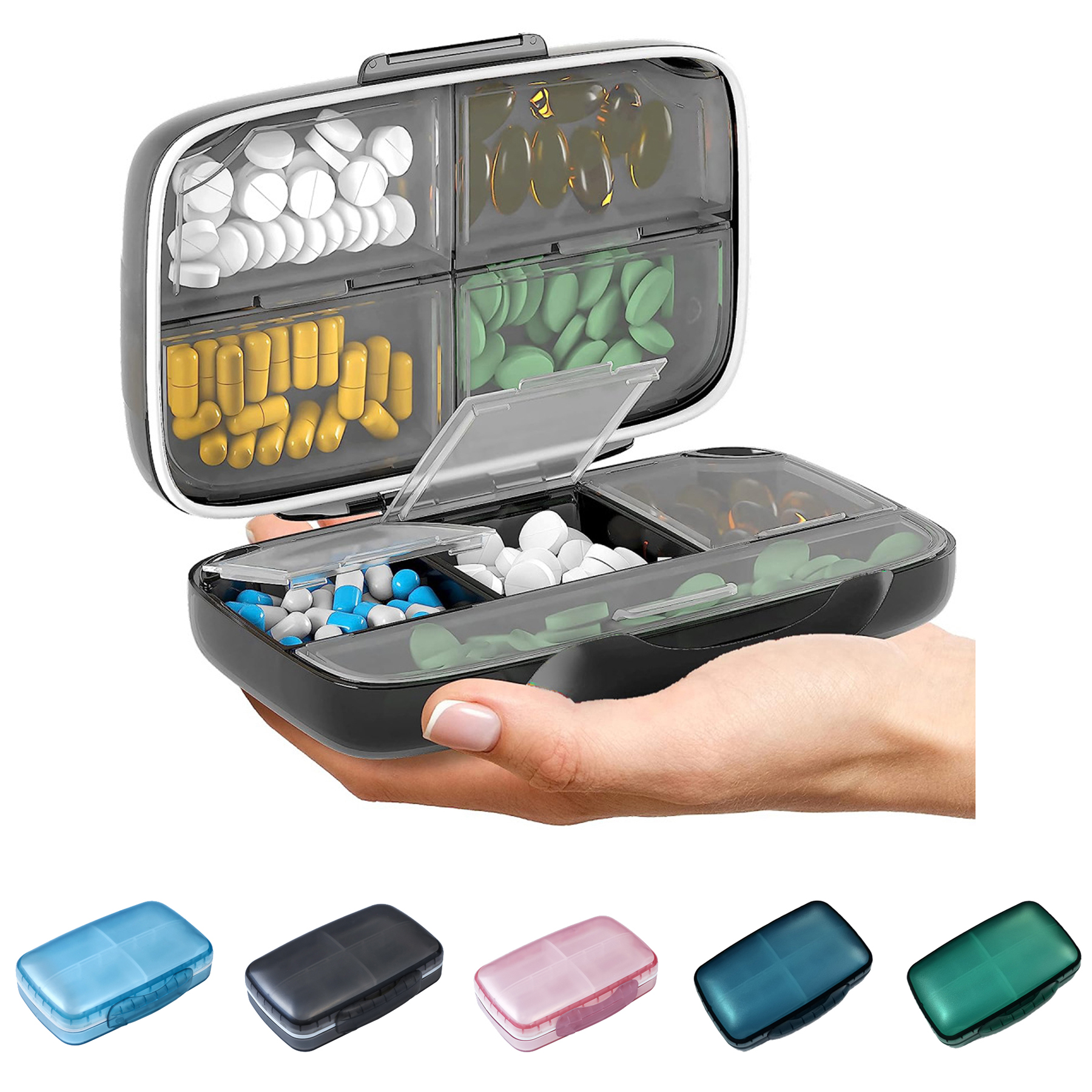 Large Pill Organizer for Home and Travel 2