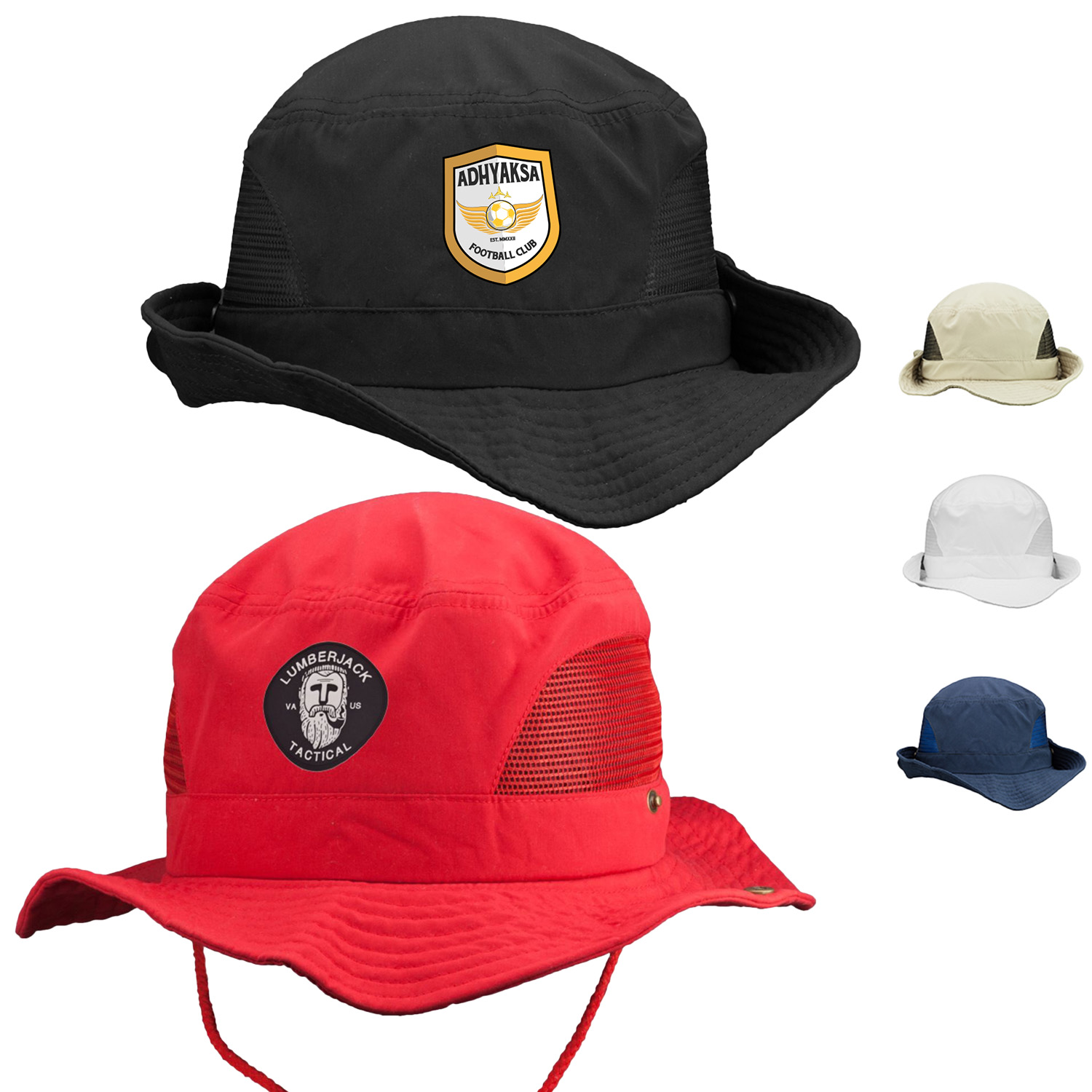 Foldable Polyester Bucket Hat with Mesh 2