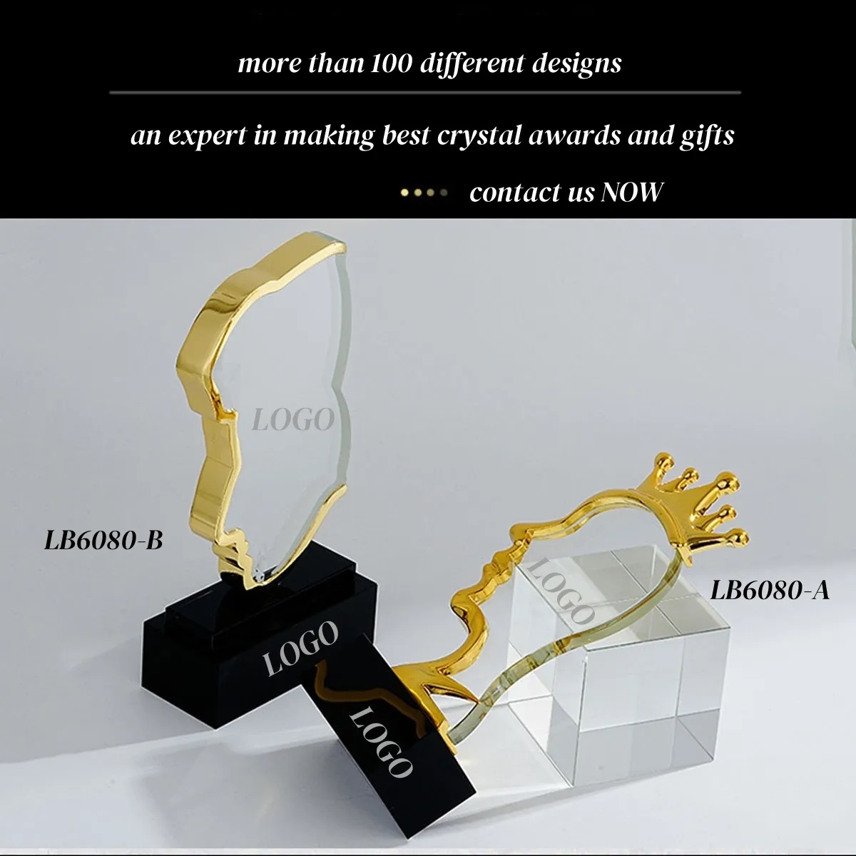 Engraved Figurines Crystal Trophy Award Display Queen 2