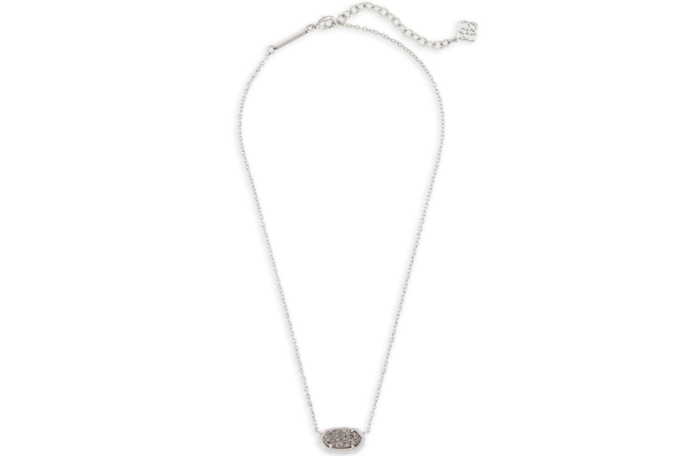 Kendra Scott Elisa Silver Pendant Necklace in Platinum Drusy 2