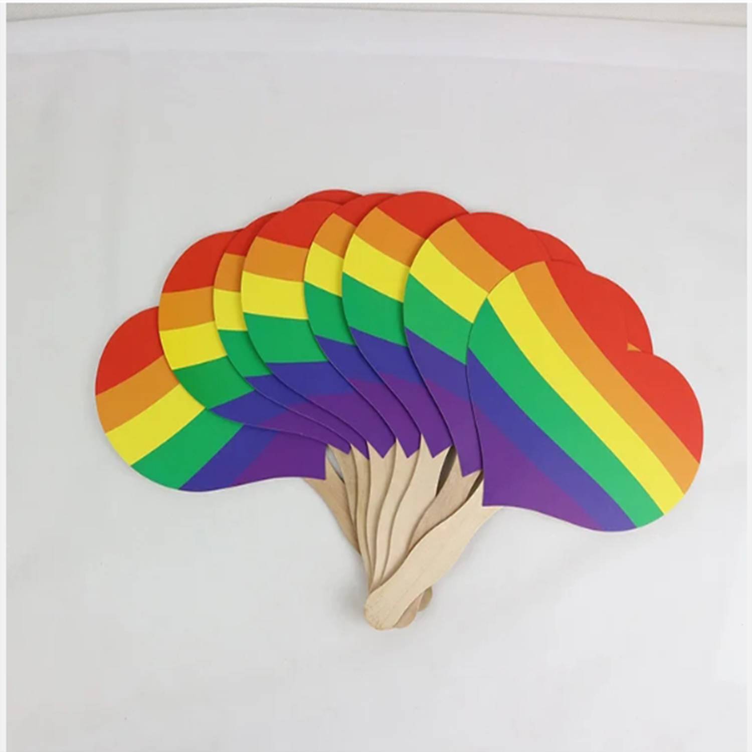 Rainbow Heart Paper Fan 3