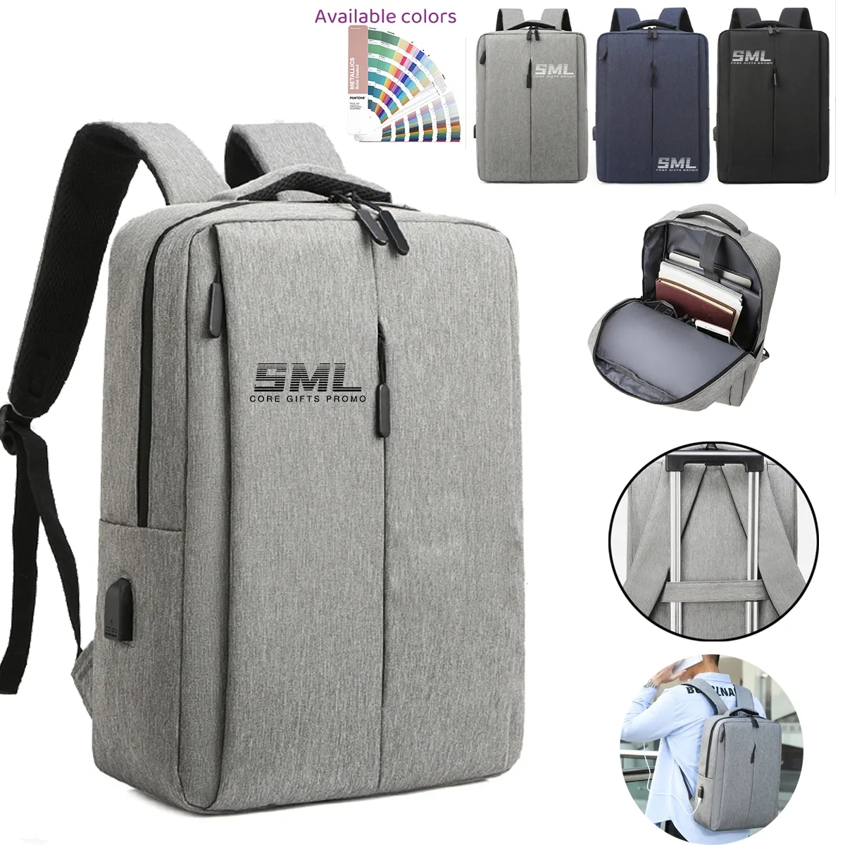 Travel Laptop Backpack w/ USB Charging Port 3