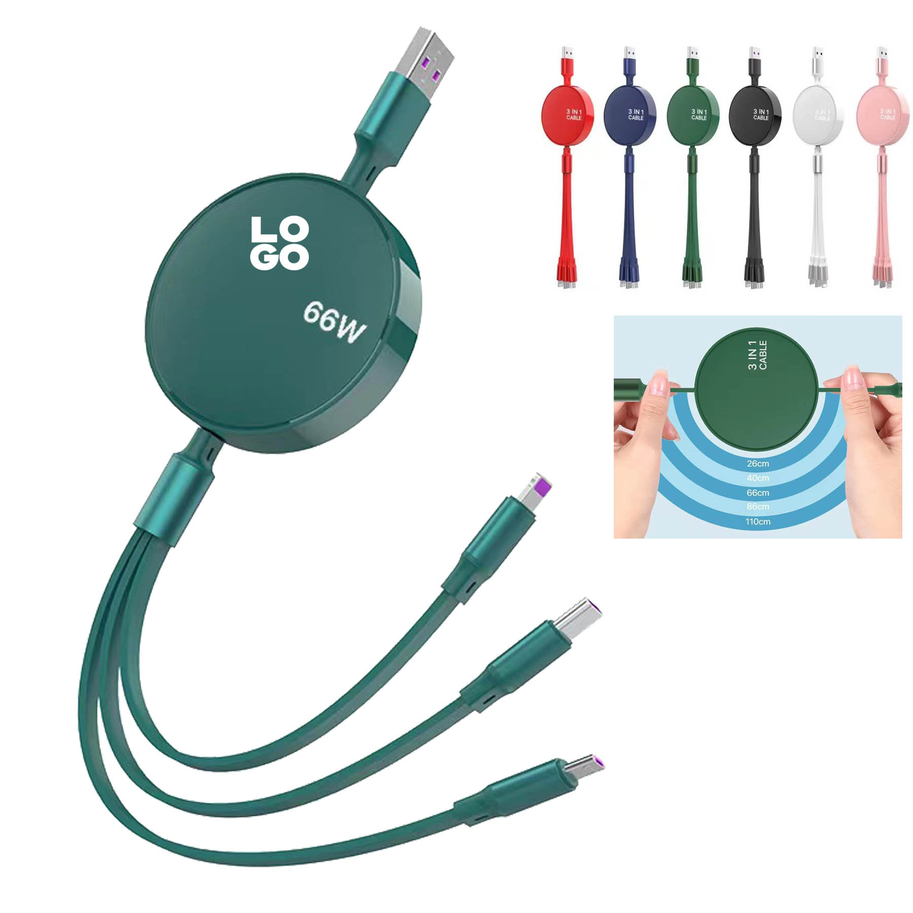 3 in 1 Retractable Charging Cable 2