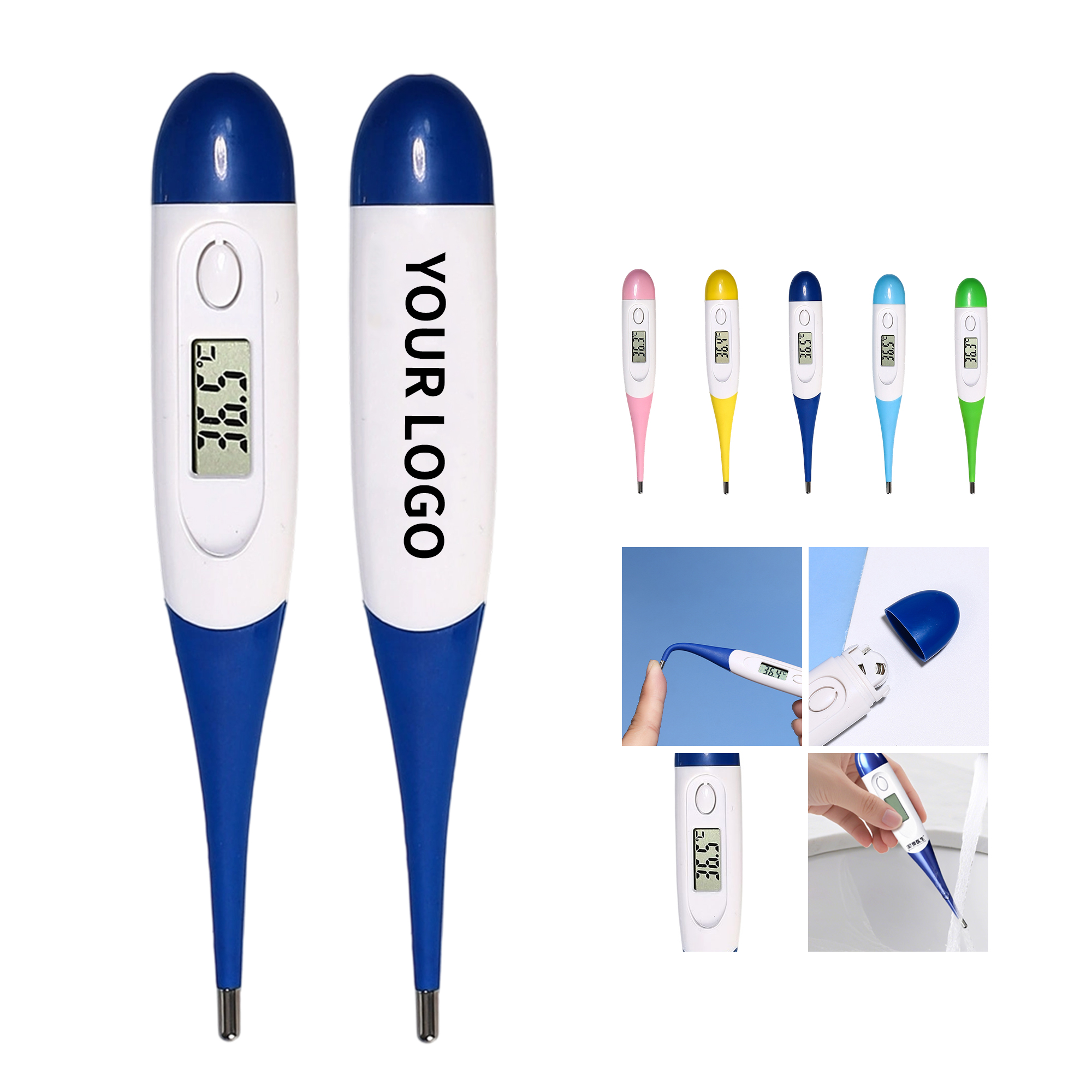 Digital Thermometer Soft Head LCD Display 5" Length 6