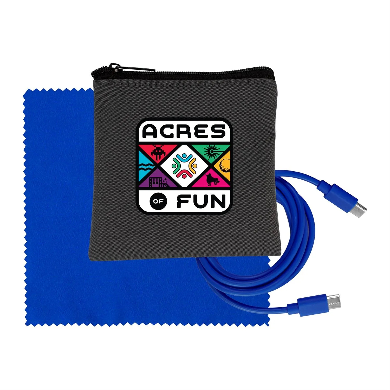Gray Executive C to C Cable & Cloth Set 5