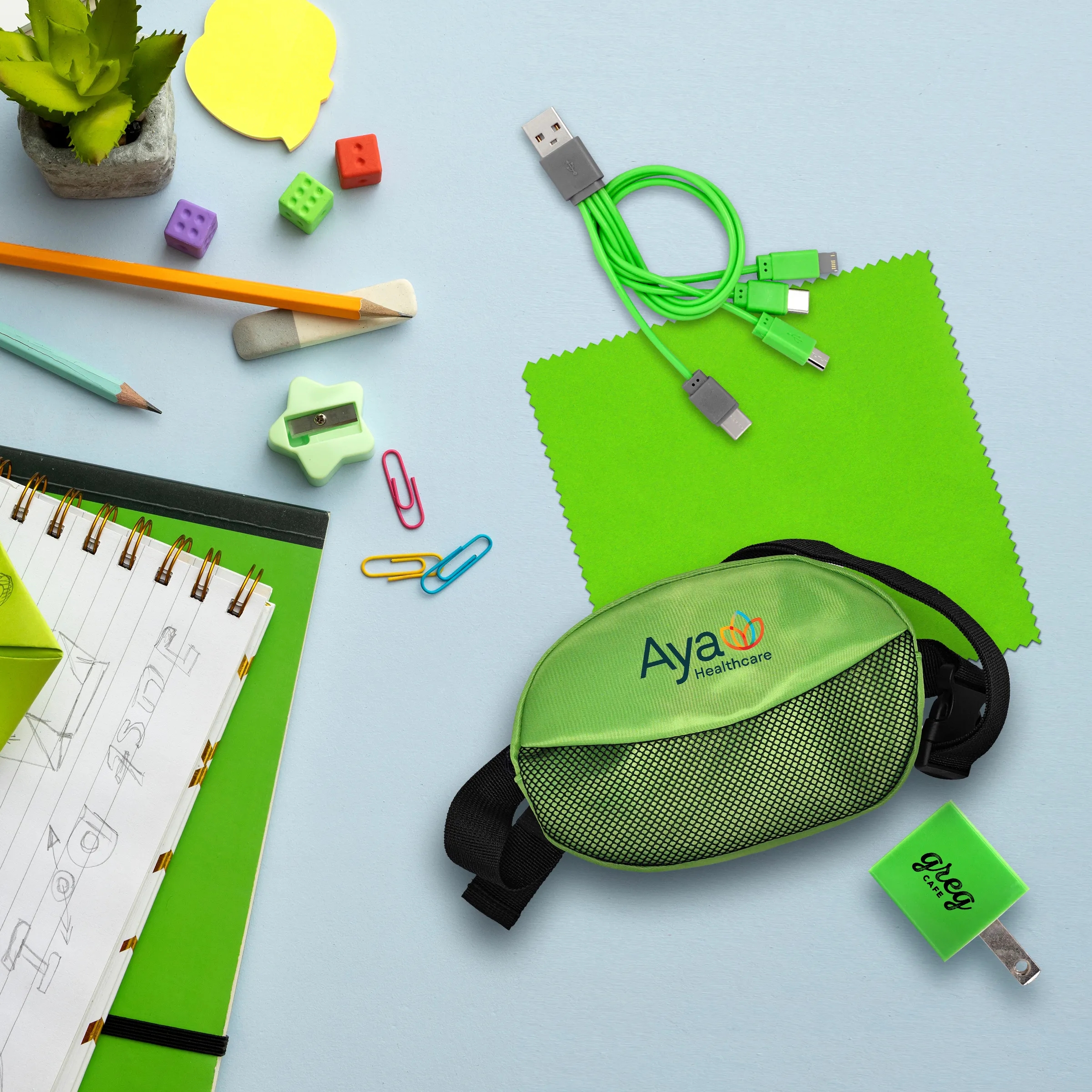Sporty Charger, Cable and Cloth Travel Set 1