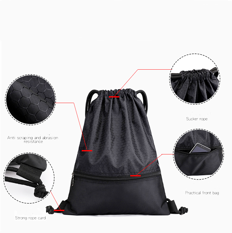 1680D Oxford Football Material Drawstring Sports Backpack 3