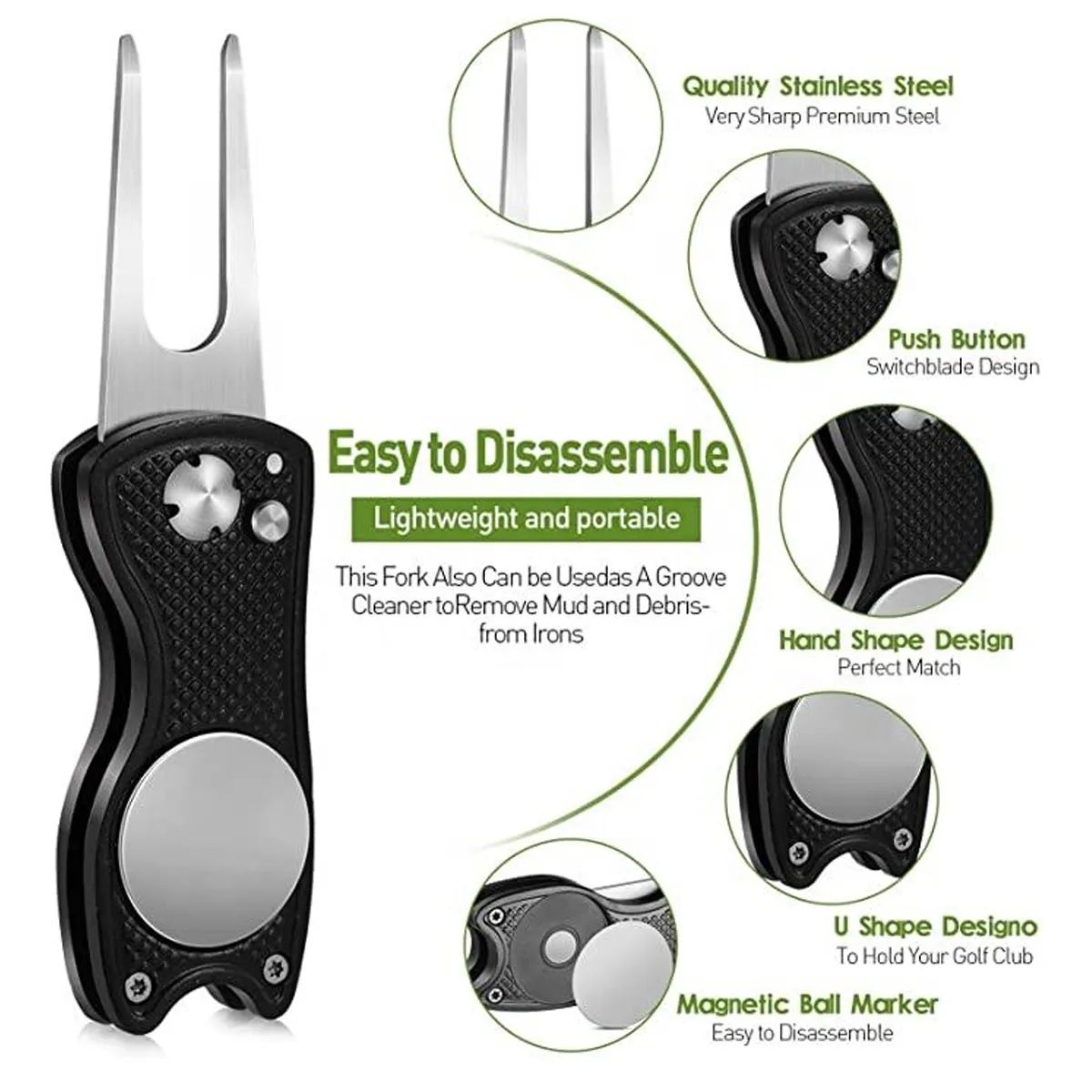 Foldable Metal Golf Divot Tool 2