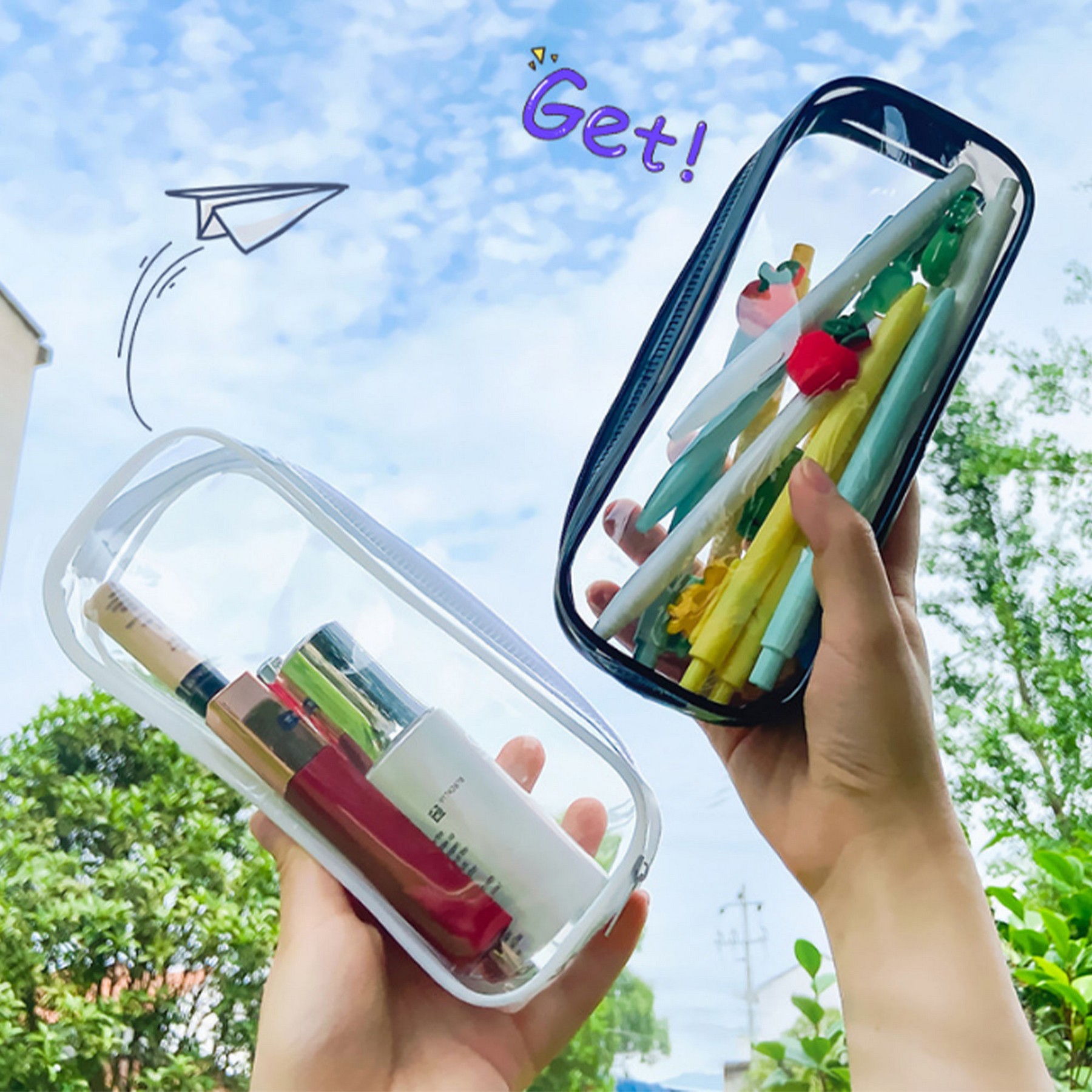 Clear PVC Zipper Pencil Pouch 2