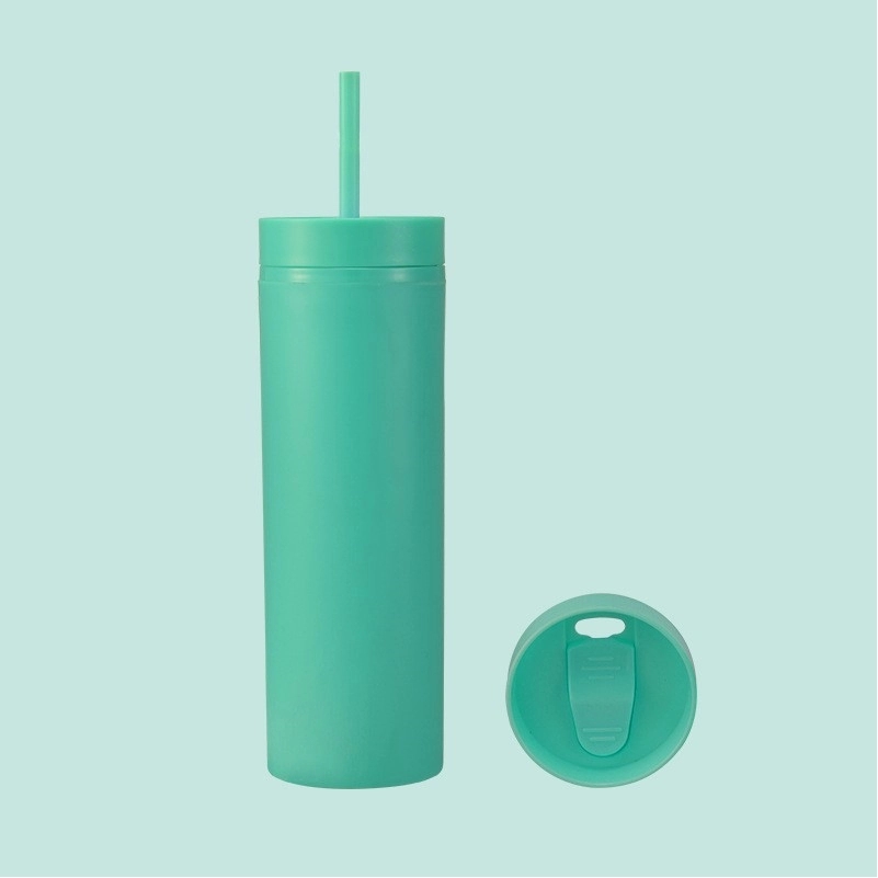 16oz Plastic Tumbler with Straw 4