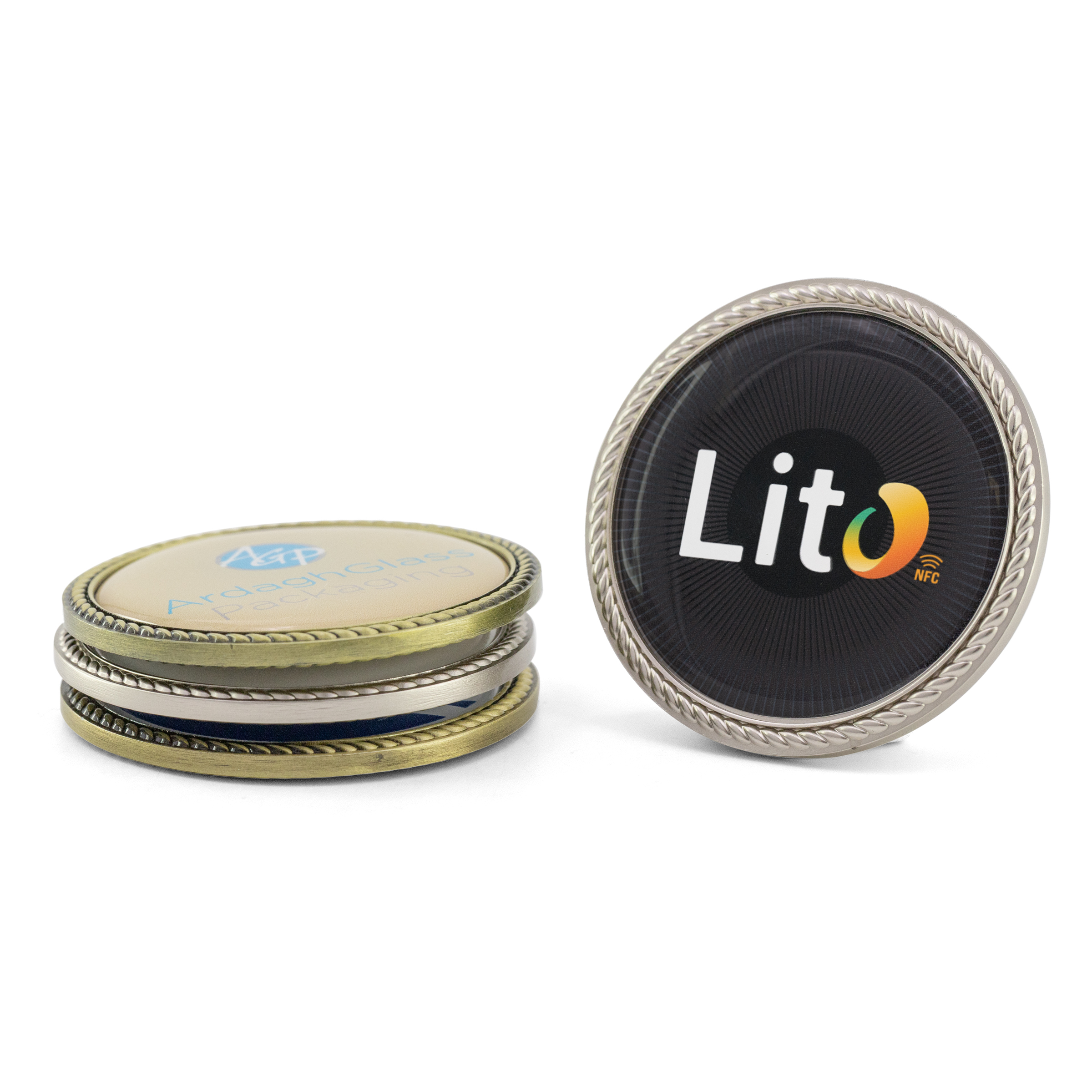 NFC Challenge Coin w/ Rope Border (1.75") 2