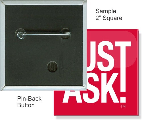 Pin-back 2 Inch Square Button 1