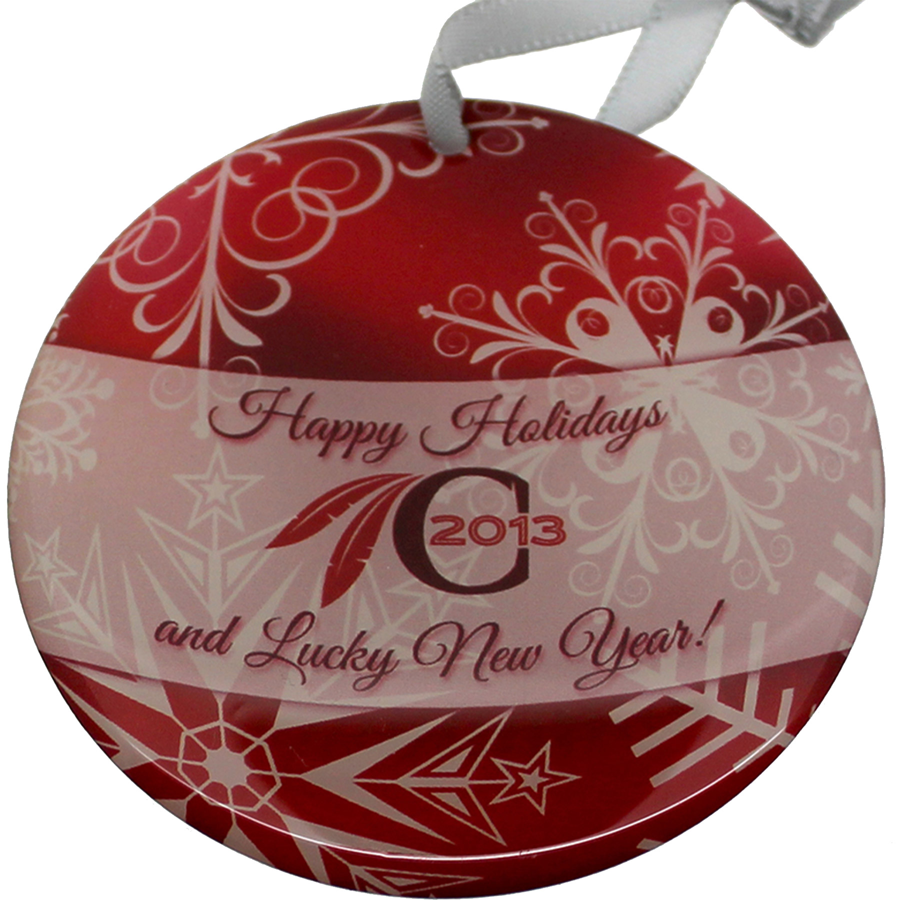 Offset Print Custom Ornament On Stainless Steel With Epoxy Dome: 1 sided 2" 3