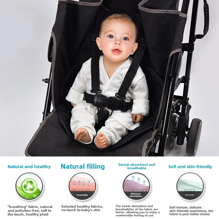 Premium Black & White Seat Protector for Strollers, Bouncers & Travel Gear 2
