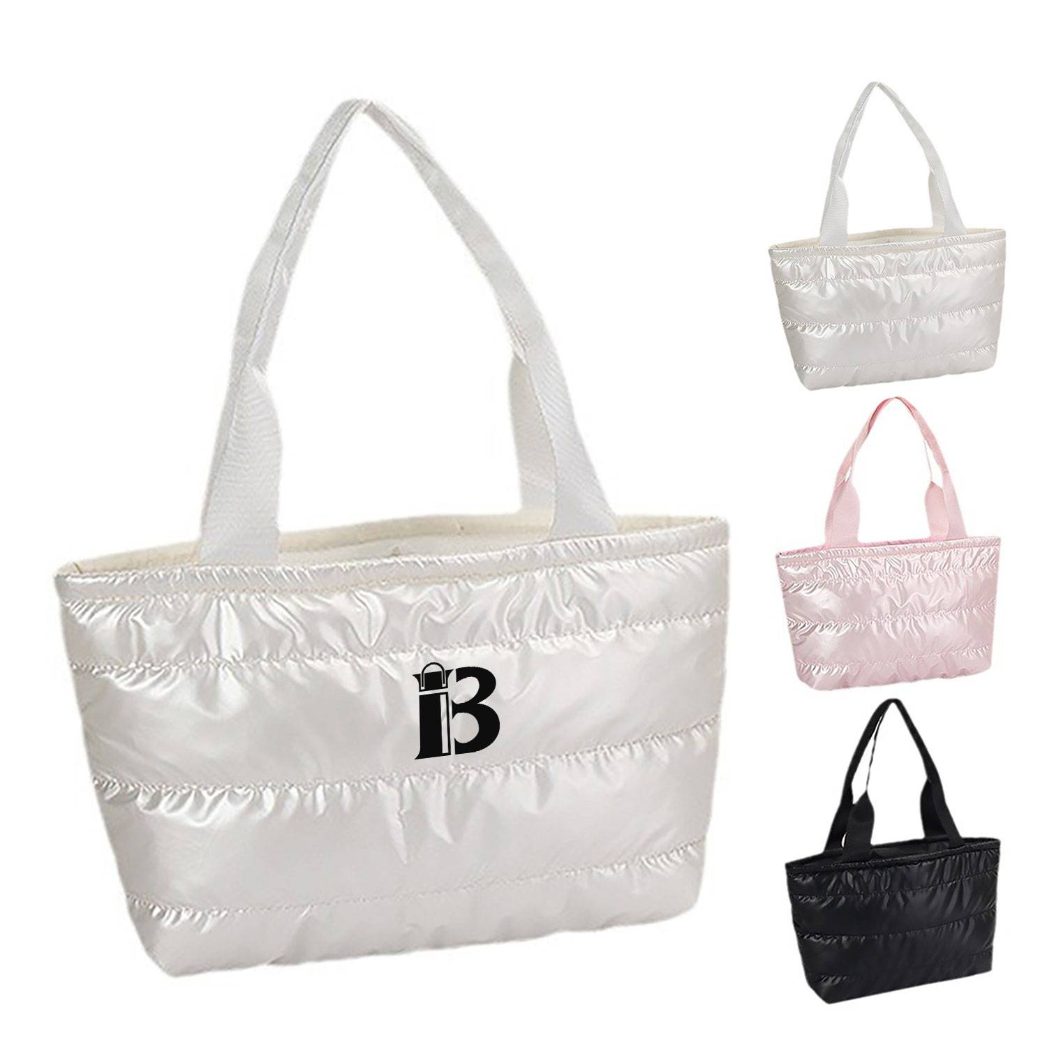 custom puffer tote bag, custom tote bag with logo imprint 2