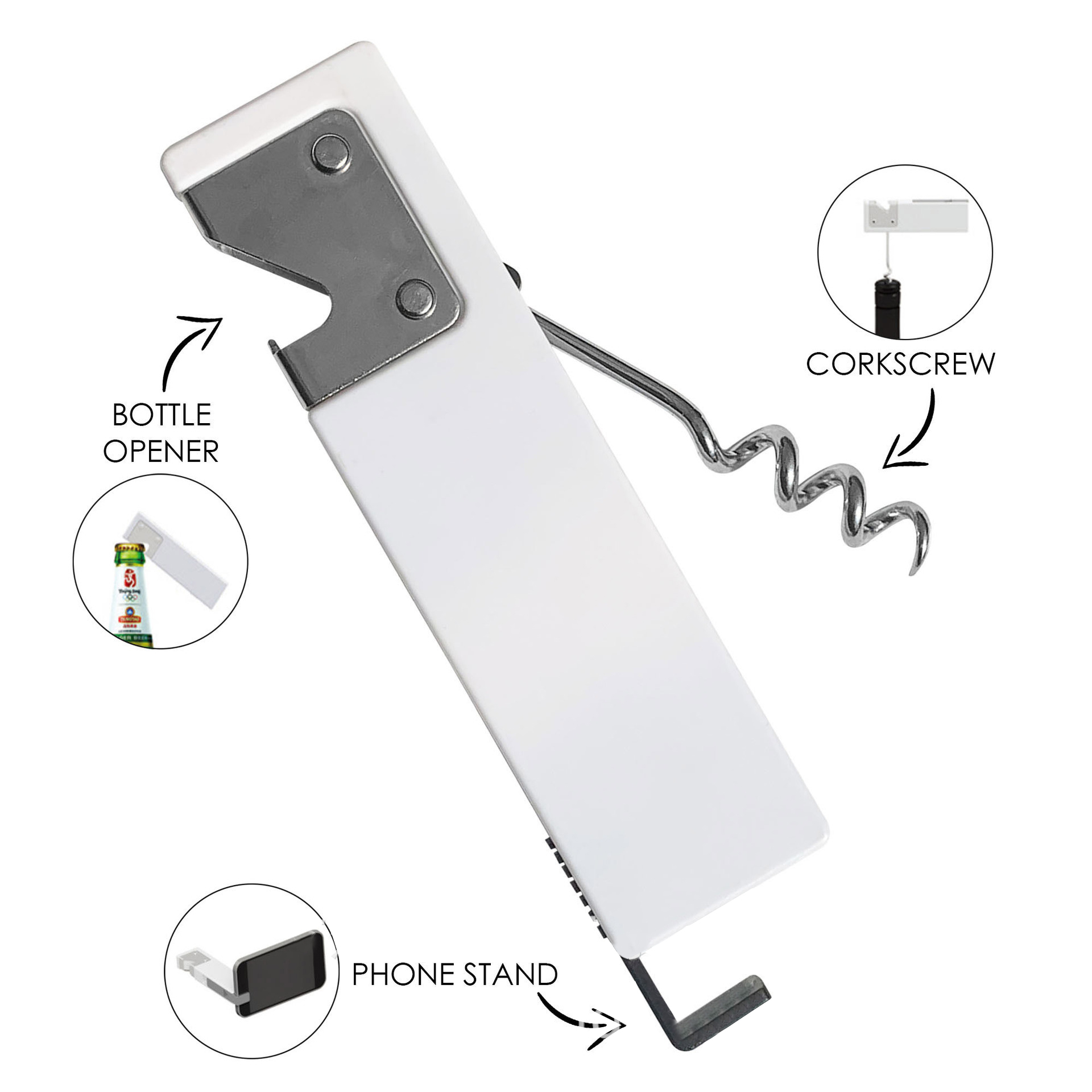 3-in-1 Bottle Wine Opener With Phone Stand 3