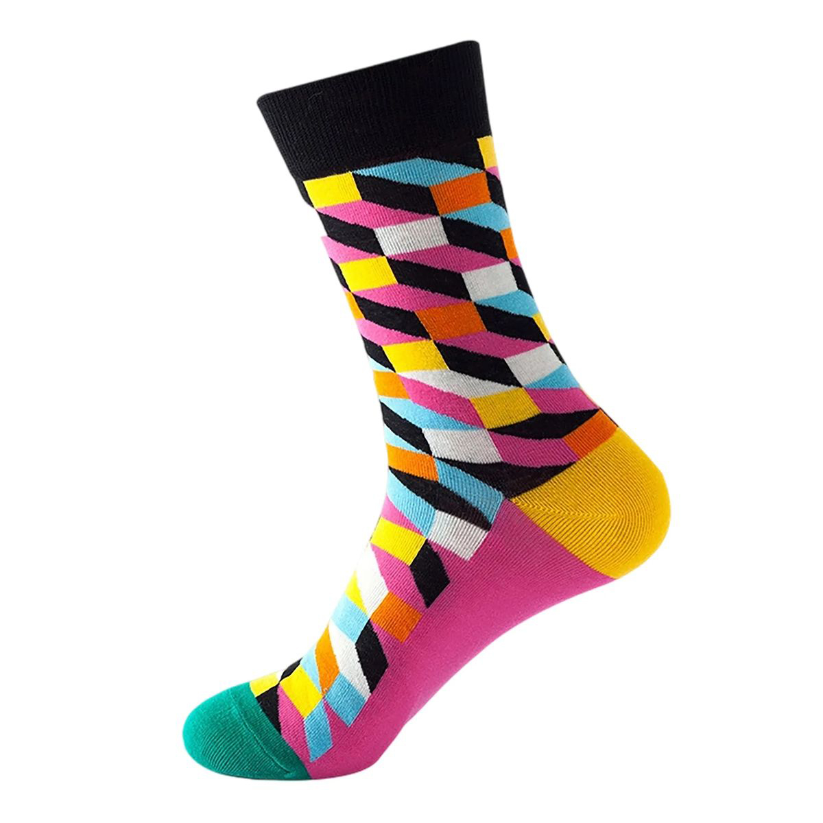 Cotton Crew Socks with Jacquard Pattern 54