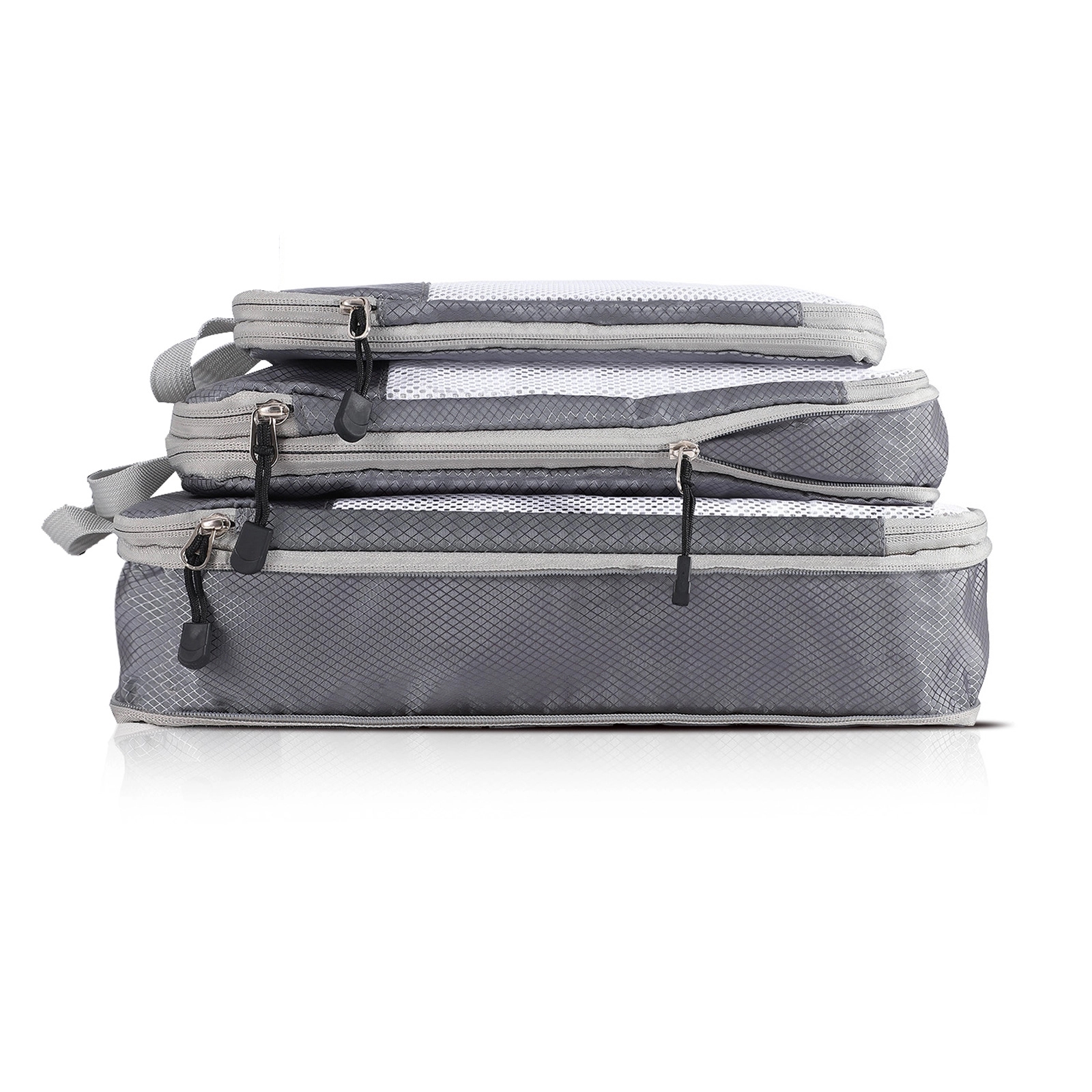 Set Of 3 Packing Cubes Foldable Storage Mesh Bag Organizer 21