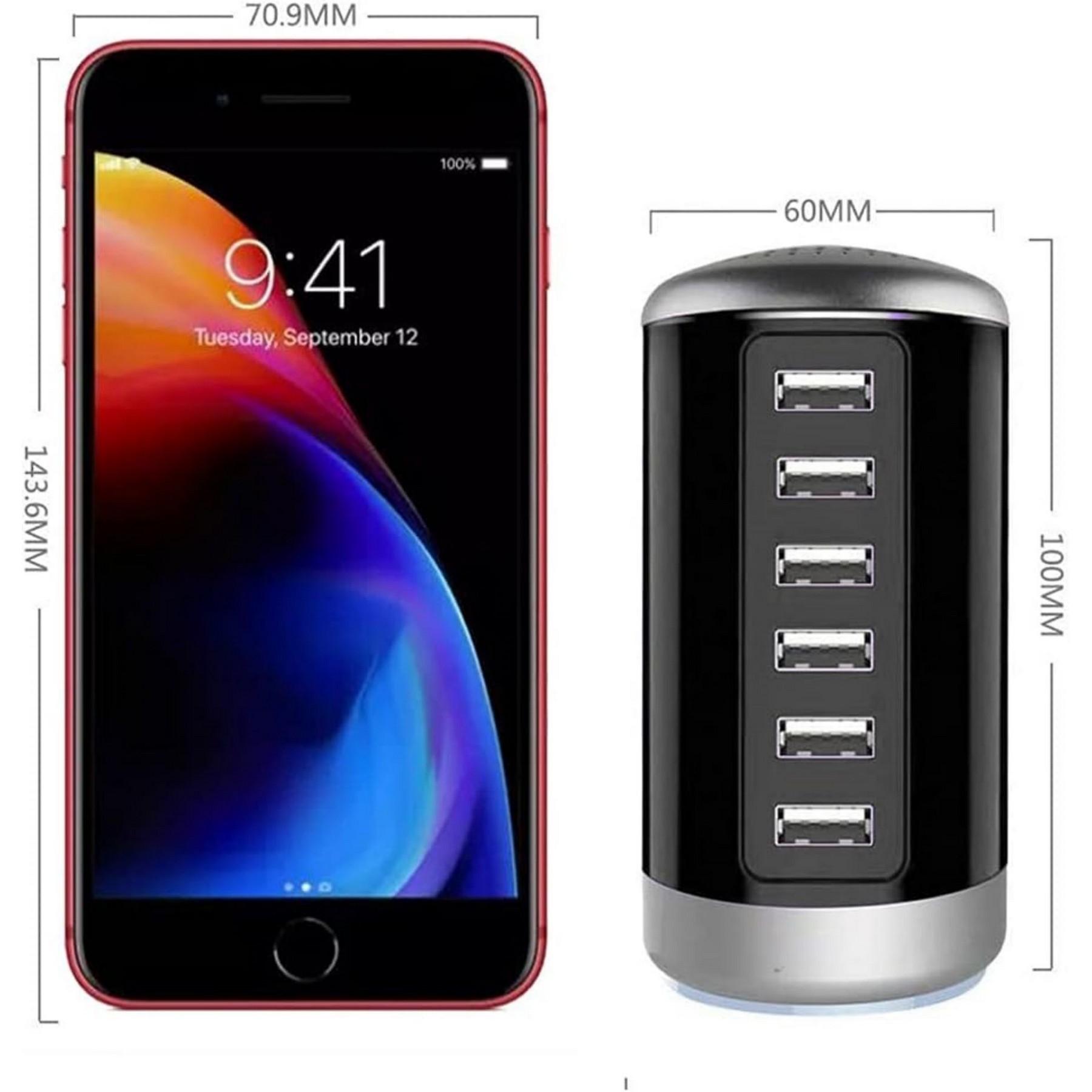 30W 6-Port USB Charging Station 2