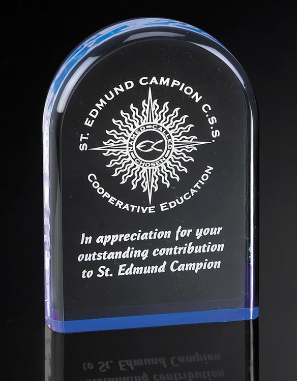 6" Dome Shaped Blue Reflective Acrylic Award 2