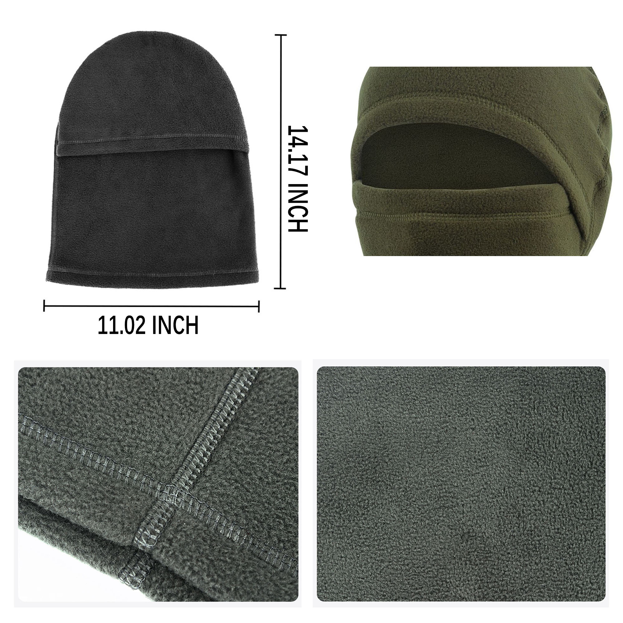 Warm Head Cover Polar Fleece Full Face Hood 3