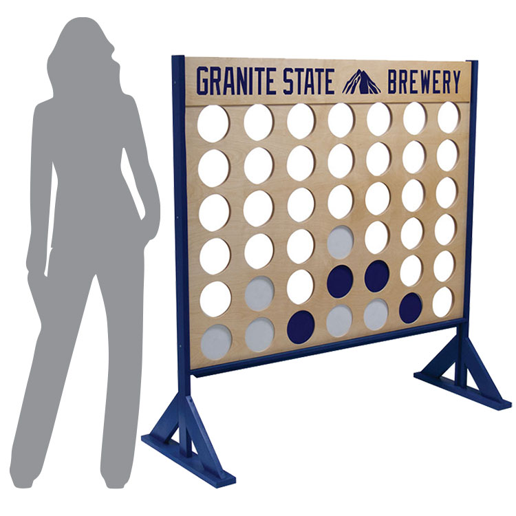 Giant Four In A Row Game Printed Header Blank Pucks Full Color