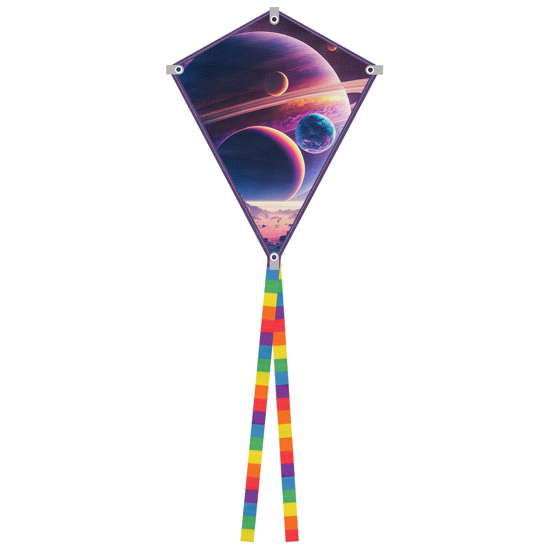 Full Color Polyester Diamond Kite Toy With String Set 17