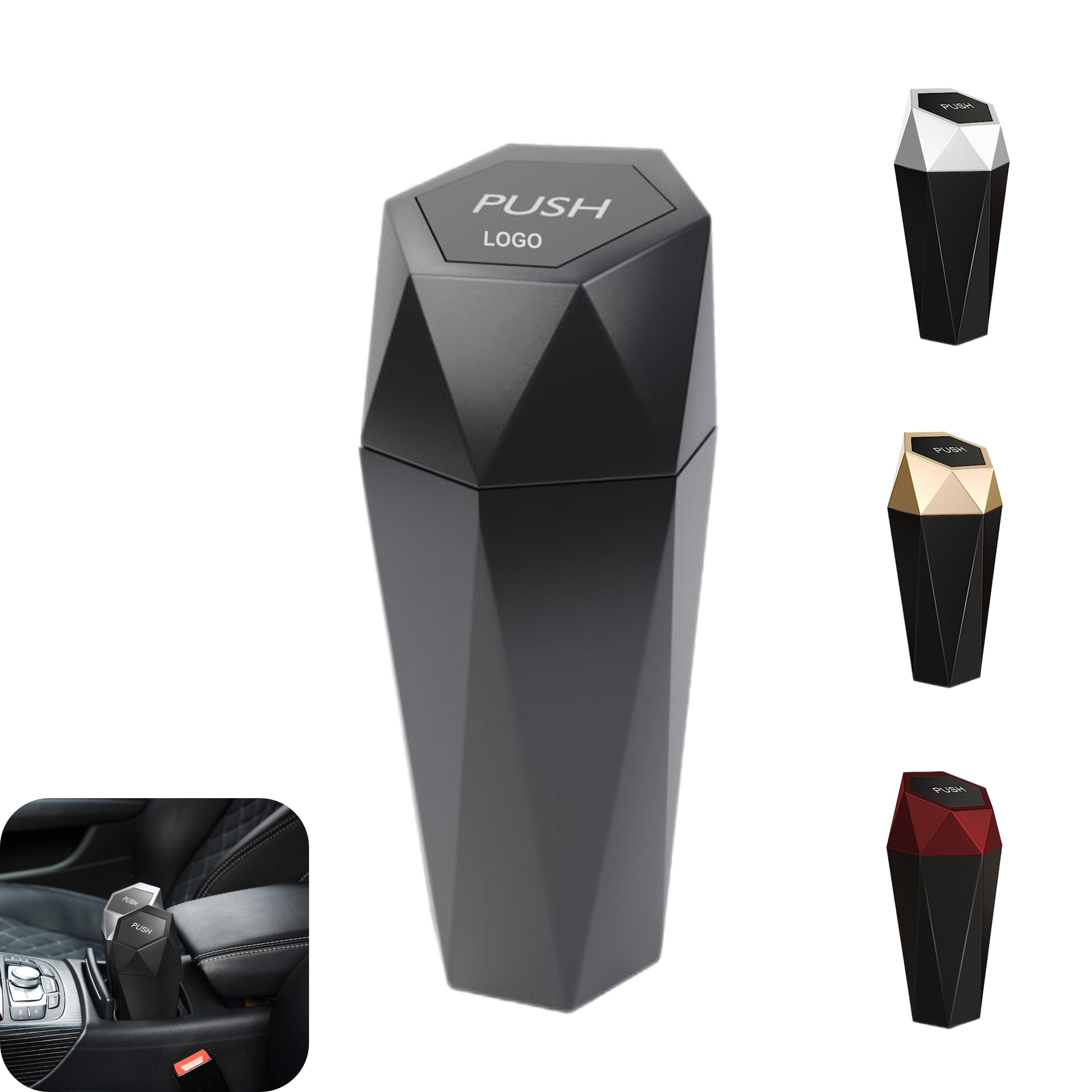 Mini Car Trash Can with Lid (direct import) 2