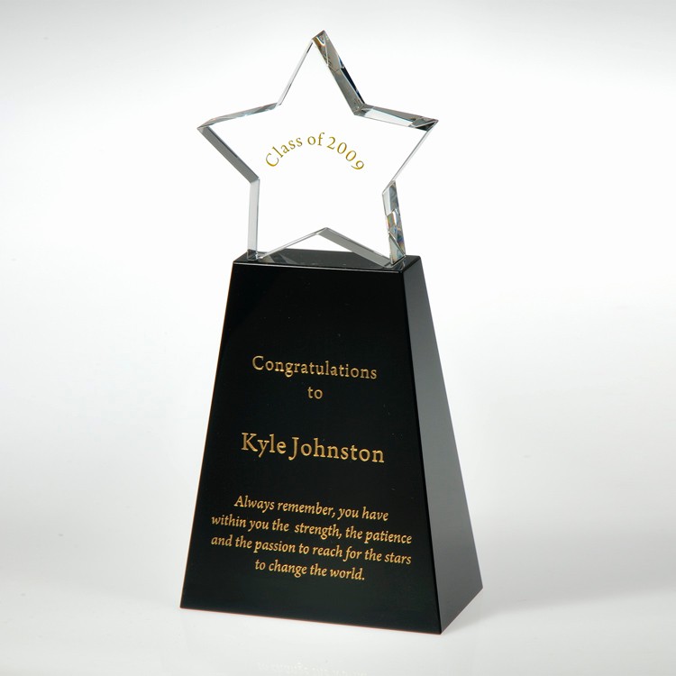 6" Crystal Award-Clear Star w/ Black Base _D130CA 3