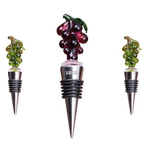 Elegant Crystal Grape Wine Cork Bottle Stopper 10