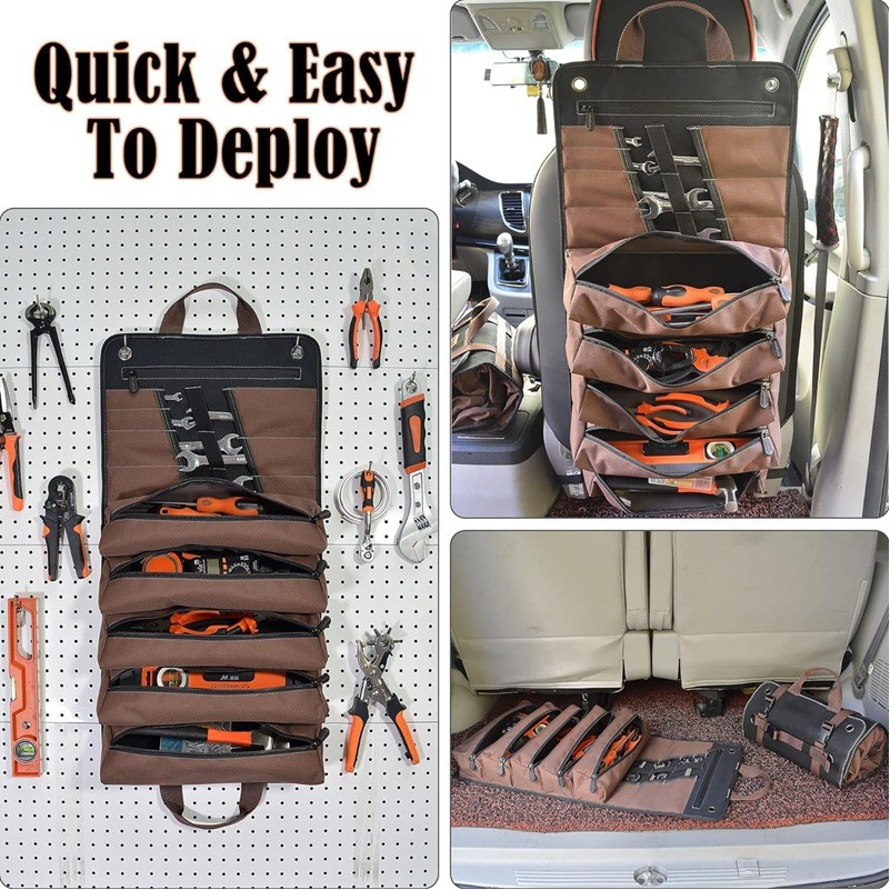 15-Pocket Roll Up Tool Bag Storage Organizer 2