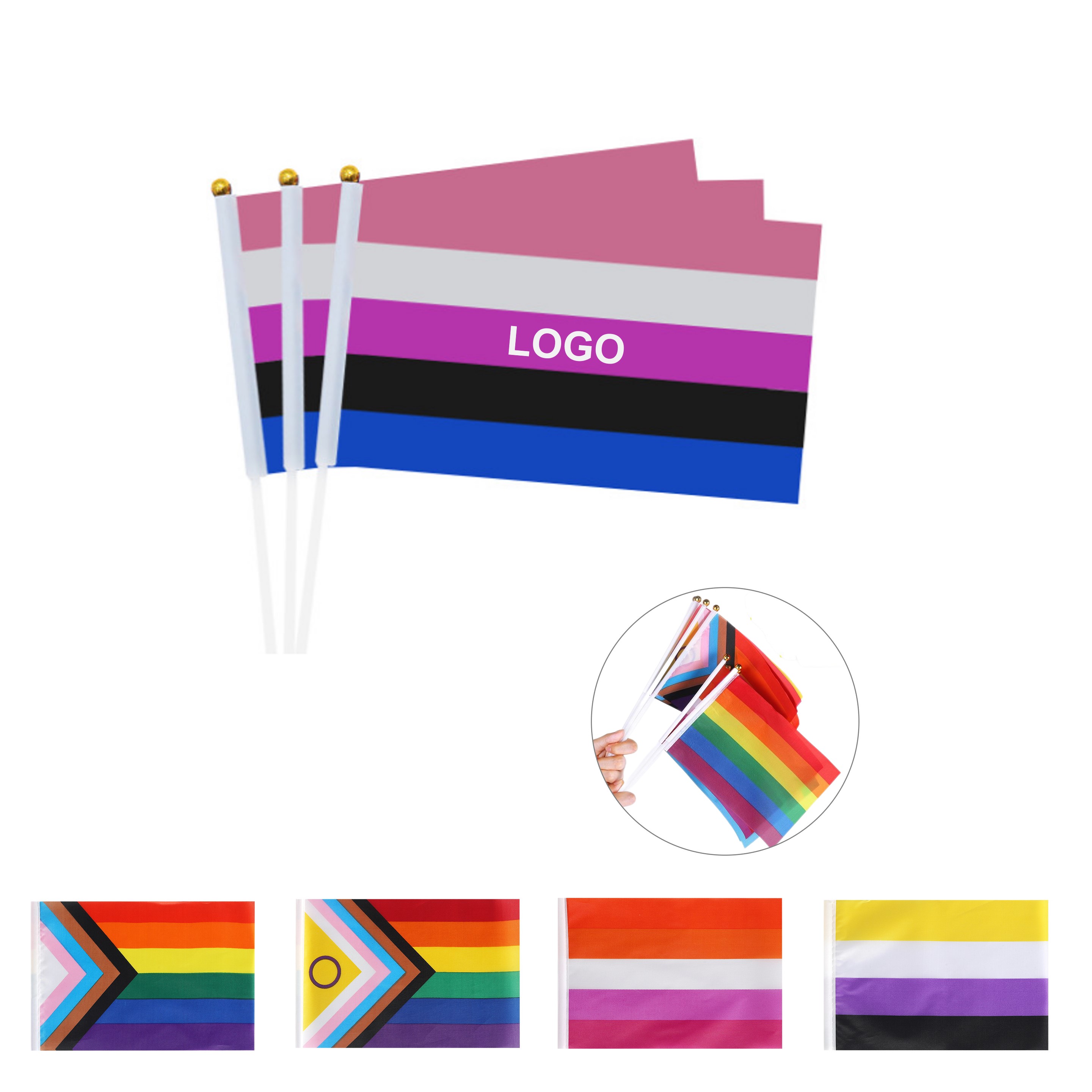 Gay Pride Stick Flag (direct import) 1