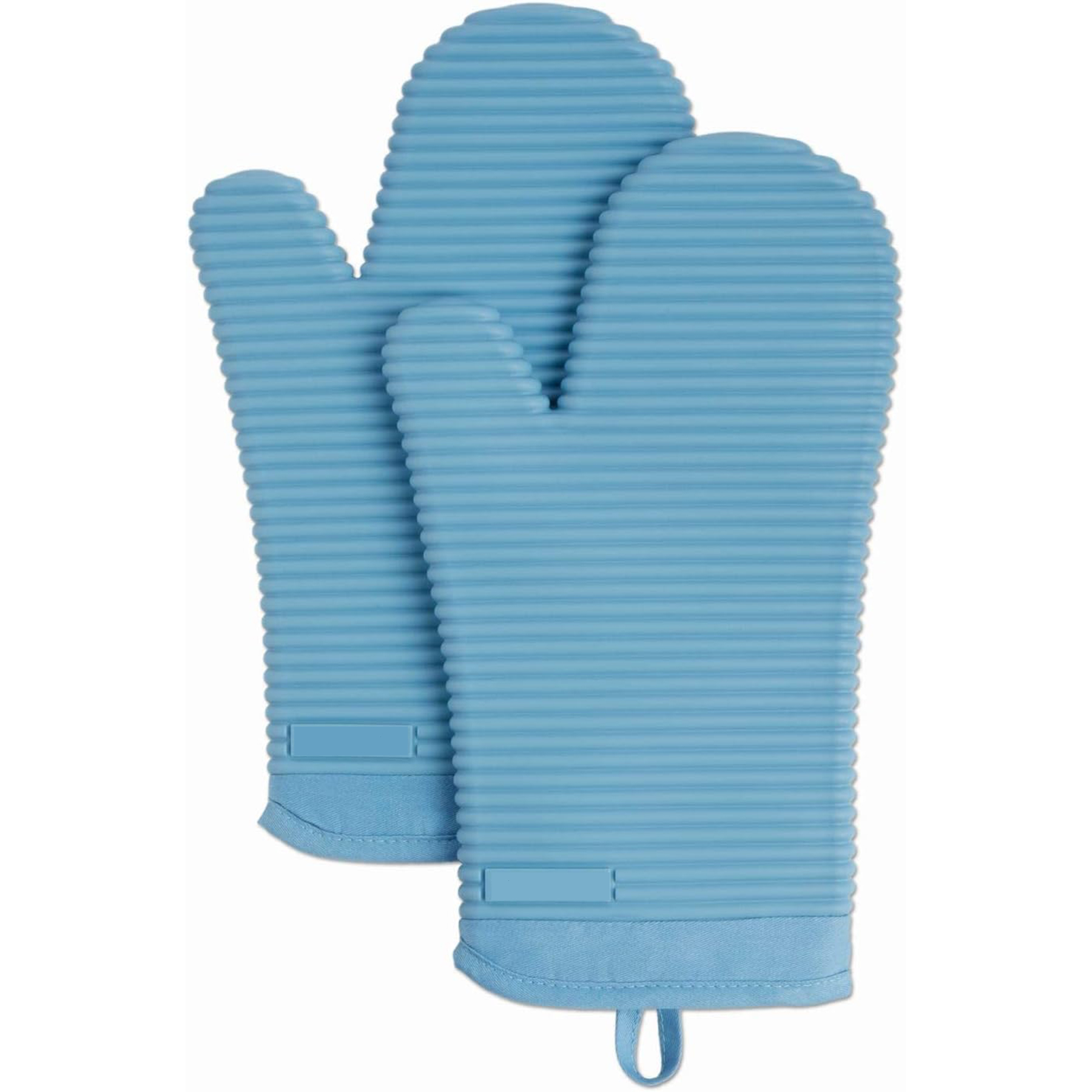 2 Pack Set Ribbed Soft Silicone Oven Mitts 11