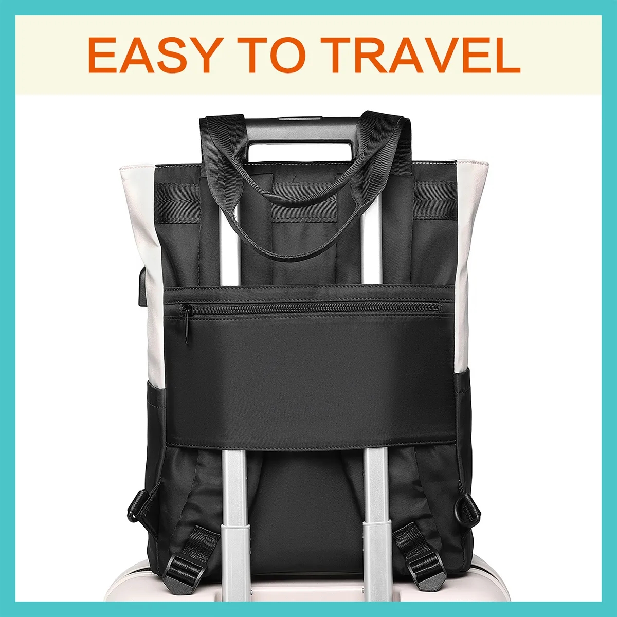 Stylish Contrast Color Waterproof Backpack 2
