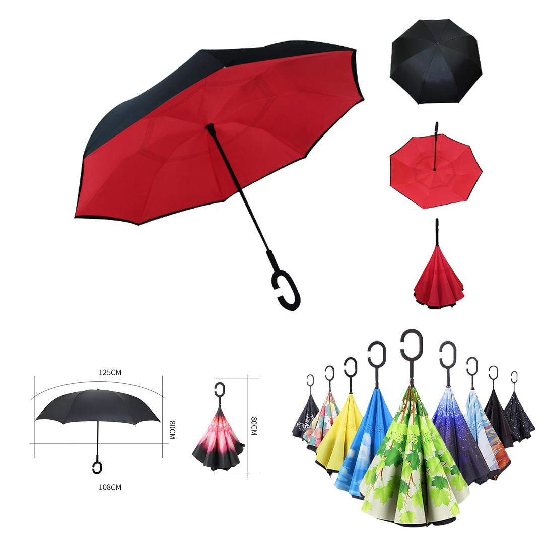 Full Color C Handle Reverse Umbrella 2